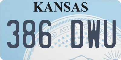 KS license plate 386DWU
