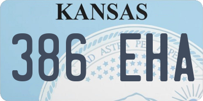 KS license plate 386EHA