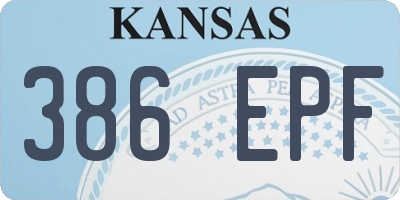 KS license plate 386EPF