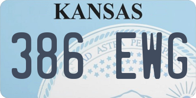 KS license plate 386EWG