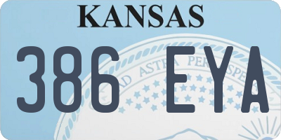 KS license plate 386EYA