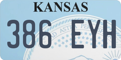 KS license plate 386EYH