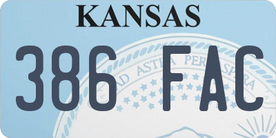 KS license plate 386FAC
