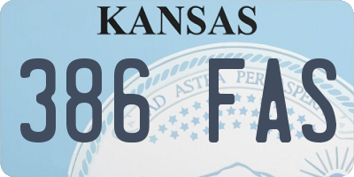 KS license plate 386FAS