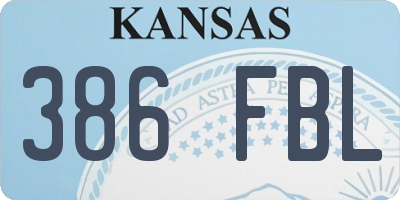 KS license plate 386FBL
