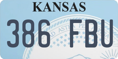 KS license plate 386FBU