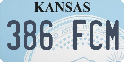 KS license plate 386FCM
