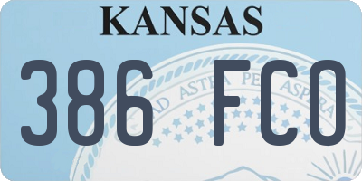 KS license plate 386FCO