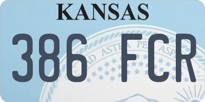 KS license plate 386FCR