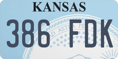 KS license plate 386FDK