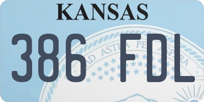 KS license plate 386FDL