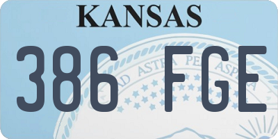 KS license plate 386FGE