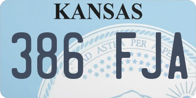 KS license plate 386FJA