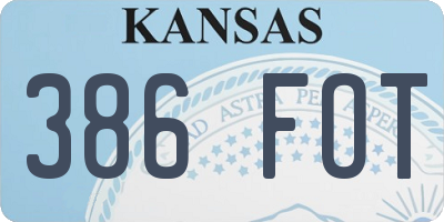 KS license plate 386FOT