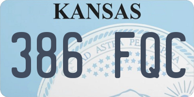 KS license plate 386FQC