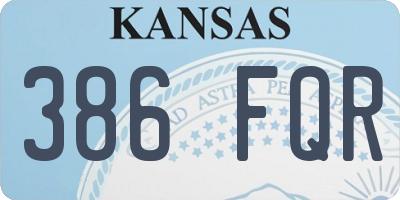 KS license plate 386FQR