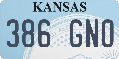 KS license plate 386GNO