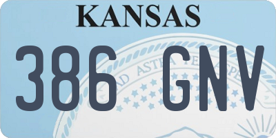 KS license plate 386GNV