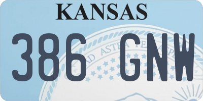 KS license plate 386GNW