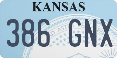 KS license plate 386GNX