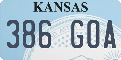 KS license plate 386GOA