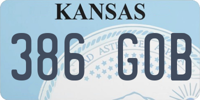 KS license plate 386GOB