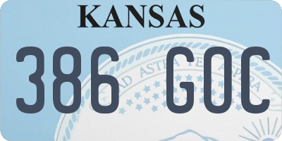 KS license plate 386GOC