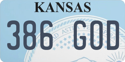 KS license plate 386GOD