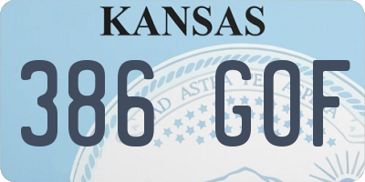 KS license plate 386GOF