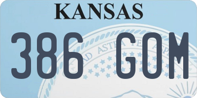 KS license plate 386GOM