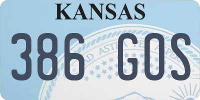 KS license plate 386GOS
