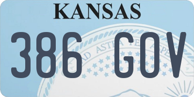 KS license plate 386GOV