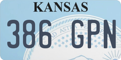 KS license plate 386GPN