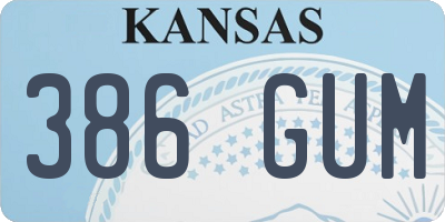 KS license plate 386GUM