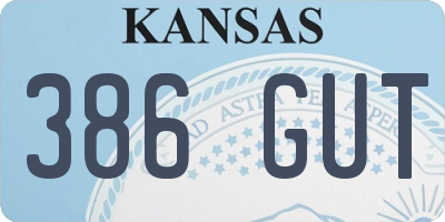 KS license plate 386GUT