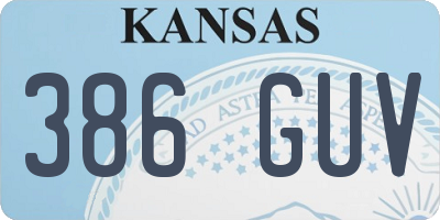 KS license plate 386GUV