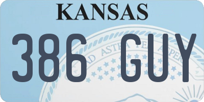 KS license plate 386GUY