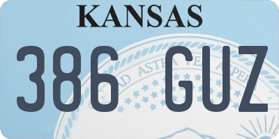 KS license plate 386GUZ