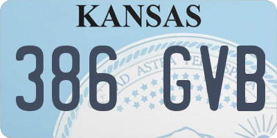 KS license plate 386GVB