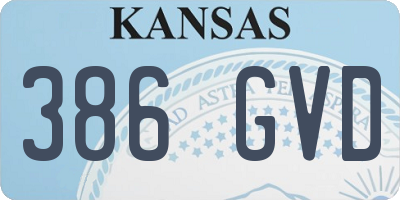 KS license plate 386GVD