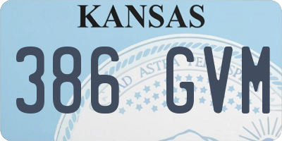 KS license plate 386GVM