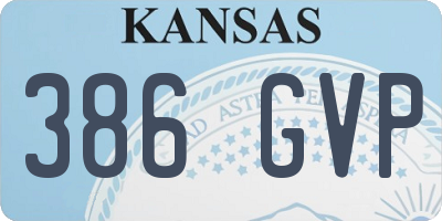 KS license plate 386GVP