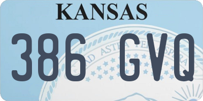 KS license plate 386GVQ