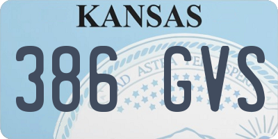 KS license plate 386GVS
