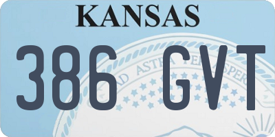 KS license plate 386GVT