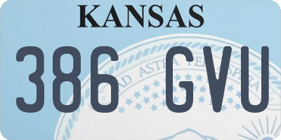 KS license plate 386GVU