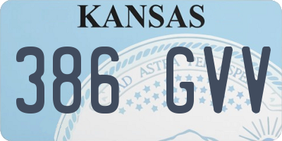 KS license plate 386GVV