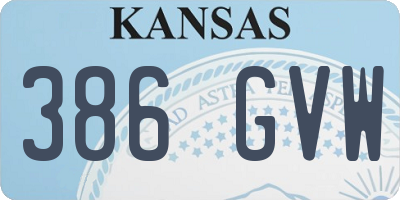 KS license plate 386GVW