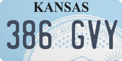 KS license plate 386GVY