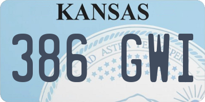 KS license plate 386GWI
